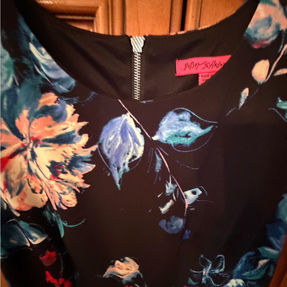 Betsey Johnson Black Floral Dress